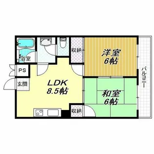 2LDKの間取り画像