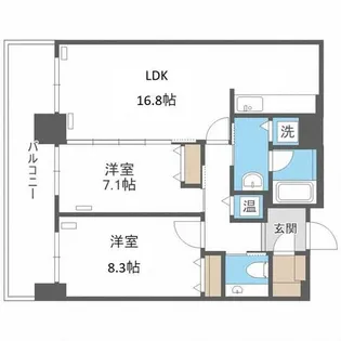 D’グラフォート札幌ステーションタワー【37階】の間取り