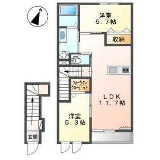 フェリーチェII【2階】の間取り