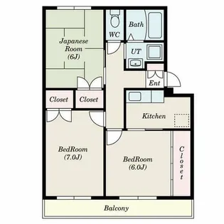サマックス林B棟【2階】の間取り