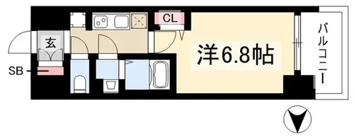 プレサンス名古屋駅ゲート【8階】の間取り