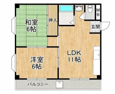 アパートメント初芝【3階】の間取り