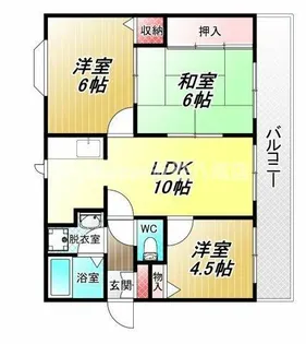 ウエストリバーⅡ【3階】の間取り