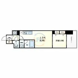 スプランディッド本町東DUE【10階】の間取り