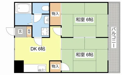 アコ―シャル・ドゥのとがわ【108号室】の間取り