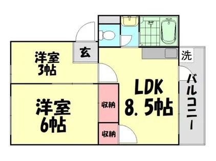 Aurabella~清風荘~【1-R号室】の間取り