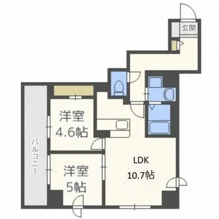 レジディア北2条イーストⅡ【4階】の間取り