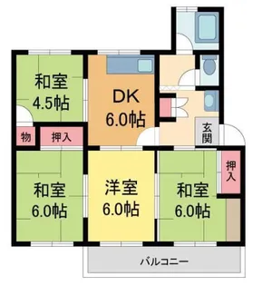 清和台住宅団地11号棟【308号室】の間取り
