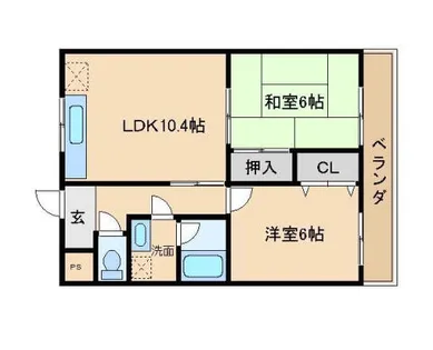 メゾン飛鳥【4階】の間取り