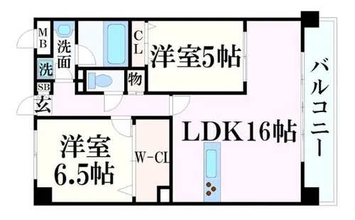 フランディル・ルミエ思案橋【5階】の間取り