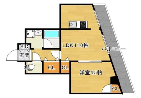 サニークレスト忠【3階】の間取り