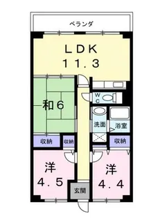 プラージュ浜寺【3階】の間取り
