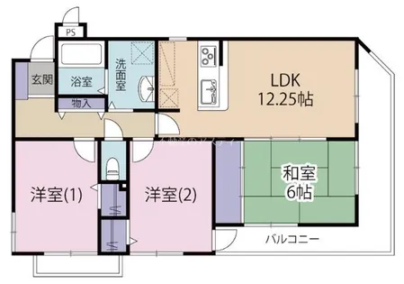 エクセル徳力【402号室】の間取り