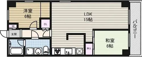 日商岩井丸の内ハイツ【6階】の間取り