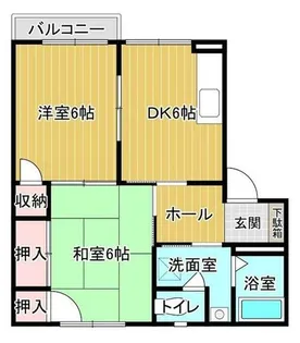 ディアス梨ノ木 2番館【202号室】の間取り