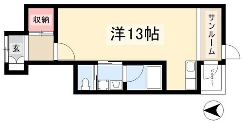 i-Space West【106号室】の間取り