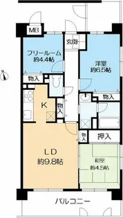 ダイアパレス北六甲【412号室】の間取り