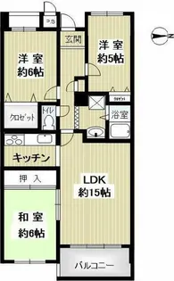 メゾン大蔵【1階】の間取り