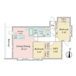 アルファスクエア北11東1【805号室】の間取り