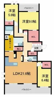 シークリサンス岡本【202号室】の間取り