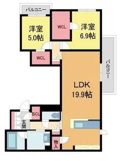 Rio Brezza 芦屋【201号室】の間取り