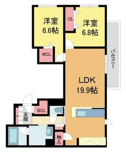 Rio Brezza 芦屋【3階】の間取り
