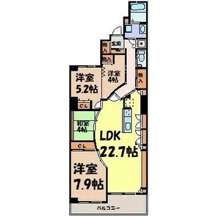 リモージュ徳川【5階】の間取り