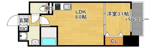 サンメゾン16【8階】の間取り