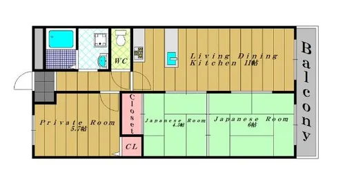 エレガントライフマンション【5階】の間取り