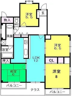 リヴィエール香櫨園【101号室】の間取り