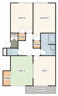 メナジュ夢M棟【102号室】の間取り