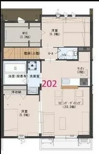 フルーレM【202号室】の間取り