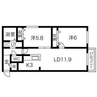 ルッカ伏見【2階】の間取り