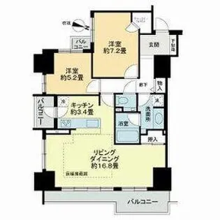 シティハウス札幌大通東【15階】の間取り