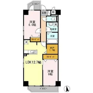 ハピネス車道【2階】の間取り
