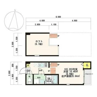 プライム下坂【1階】の間取り