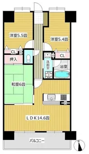 新生マンション花畑西【7階】の間取り