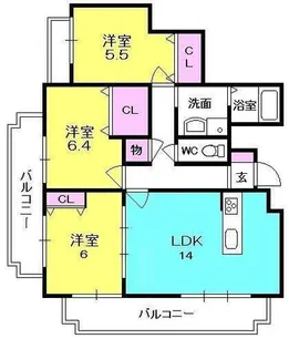 ガーデンフラッツ夙川【203号室】の間取り