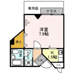 ナヴィール箕面【1階】の間取り