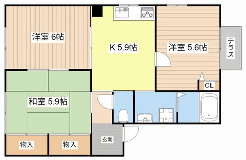 ディアス片渕【0102号室】の間取り