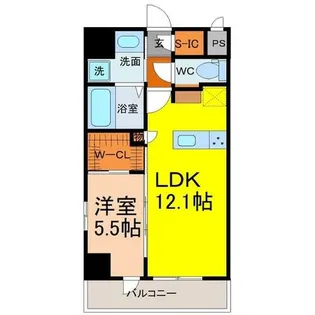 ザ・パークハビオ名古屋松原【12階】の間取り