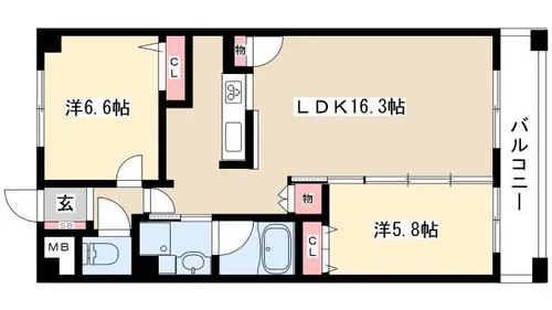 THE PARK TOKINO TERRACE【205号室】の間取り