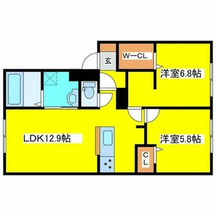 ノルド平岡【2階】の間取り