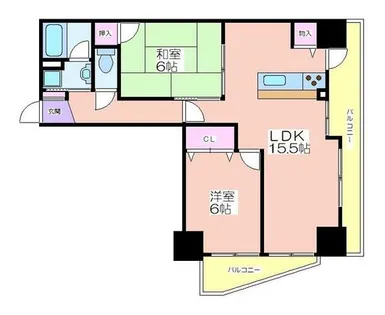 フェルザ住之江公園【603号室】の間取り