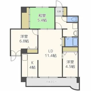 ラ・ヴェルト円山【5階】の間取り