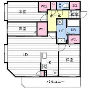 アルファスクエア宮の森3条【305号室】の間取り