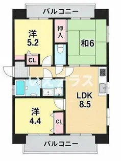 セントラルハイツ三宮東【6階】の間取り