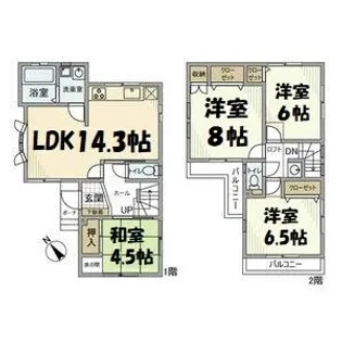 愛知県名古屋市千種区日和町5丁目【一戸建】の間取り
