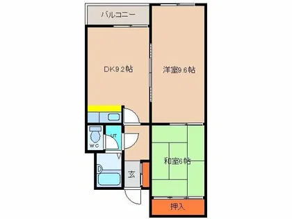 コーポフカボリ【301号室】の間取り