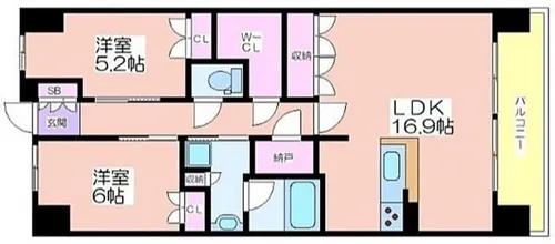 大阪ベイレジデンス(リブリーコート)【8階】の間取り